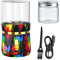 Electric Herb Grinder Portable Mini Spice Crusher Grinders with 2PCS 1.7oz/50ml Glass Jar Herb Chamber USB Rechargeable Automatic Herbal Grinder