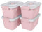 Aoki Box Lot de 4 Boites Rangements plastique avec couvercle, 15L, Rose -Clips de Fermeture, Poignée, Empilable, Portable, Solide & Durable, pour Dressing, Garage, Chambre, Bureau