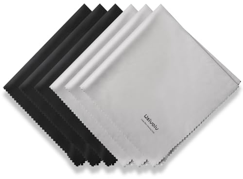 Wsivoiv 6 große Brillenputztücher, einzeln verpackt, 30,5 x 30,5 cm Brillenreiniger, Premium-Mikrofaser-Reinigungstuch für Brillen, Fernseher, Laptop-Bildschirme und Objektive, einfacher zu bedienen