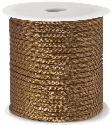 PATIKIL 164FT 550 Paracord, 7 Strand Parachutes Cord Spool 4mm Survival Strong Rope String for Camping Hiking Fishing, Brown