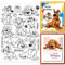 GLOBLELAND Transparente Stempel Mit Cartoon Hund Zum Gestalten von Karten, Transparente Stempelsiegel Mit Geburtstagsmotiven Und Hunden, 5.83x8.27 inch, Transparente Stempel Für DIY Scrapbooking
