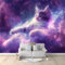 Fototapete Sternenhimmel Tier Katze Lila 400x280 cm Tapete Fototapeten Vlies Tapeten Vliestapete Wandtapete Moderne Wand Schlafzimmer Wohnzimmer Wand tapete