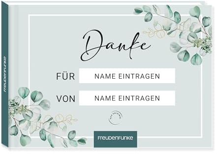 FREUDENFUNKE Danke Buch zum Ausfüllen – Persönliches Dankeschön Geschenk für beste Freundin, Mama, Papa & Lieblingsmensch, Geschenk zu Muttertag & Vatertag, für die Familie & Freunde