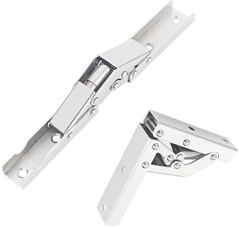 2Pcs Convenient 90 Degree Folding Hinge Portable Soft Close Folding Shelf Hinges Useful Blind Corner Hinges Kitchen Cabinet Door Hinges for Wood Table Wardrobe