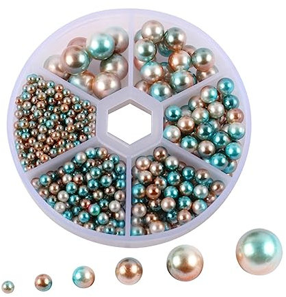 CIMAXIC Pearl Clothing Accessories Colorful Imitation Pearls for Hairband Decoration DIY Craft Embellishment Glue Fashion Accessories Box