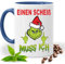 Grinch Einen Scheiß muss ich Tasse mit Lustigem Spruch|Geschenk Idee| Kaffee Tee Bürotasse | Fototasse, Motivtasse | Kaffeetasse, Teetasse |Keramik (Blau)