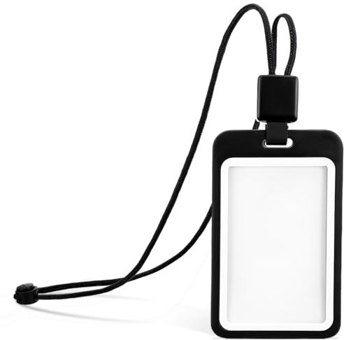 Dimeho Ausweishülle mit Band Einziehbarer Ausweishalter mit Sicherheitsverschluss Badge Holder Robuste Ausweisspule mit Klarem Wasserdichtem Fenster für Büroangestellte Lehrer Doktor Student