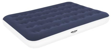 Milestone Camping 88119 Double Airbed/Easy Inflate & Deflate Flocked Design/Camping, Festivals, Sleepovers & Family Gatherings