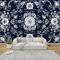 QEODAH Blue and White Florals Wallpaper for Living Room, Oriental Wall Art for Bedroom, Boho Traditional Wall Murals for Bedrooms, Renter Friendly Removable Waterproof Photo Wallpaper 3D, 100x70 cm