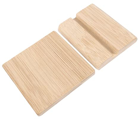 OSALADI Blank Bamboo Display Board Base for Payment Code Desktop Name Plate and Index Signage 8 x 4 Natural Bamboo Engraving Plaque for Office and Retail Use