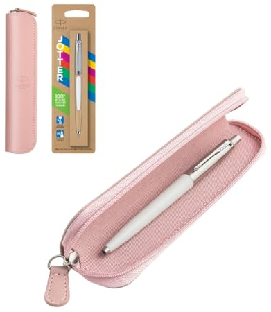 Parker Jotter Originals Geschenkset - Weißer Kugelschreiber mit rosa geprägtem Etui