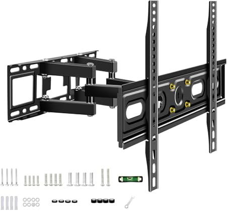 BuFan TV Wall Bracket for Most 32-80 Inch LED, LCD, OLED Flat & Curved TV | Full Motion TV Mount with Swivels Tilts Extends, Double Arm Holds up to 45kg, Max VESA 600x400mm