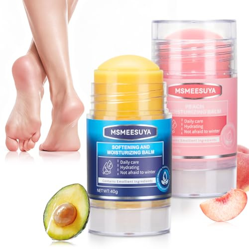 MSMEESUYA Foot Balm Stick Duo, Peach & Original, Dry Foot Care, 2-Pack
