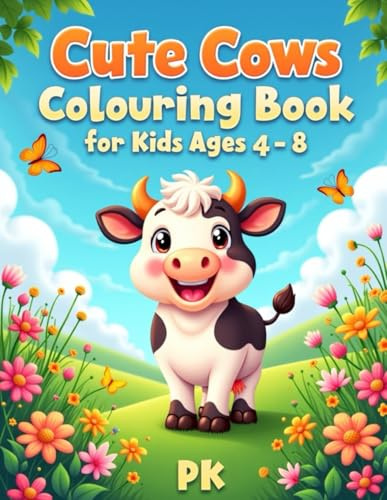 Cute Farm Animals Coloring Book for Kids Ages 4–8: Fun and Easy Coloring Pages with Bold Lines