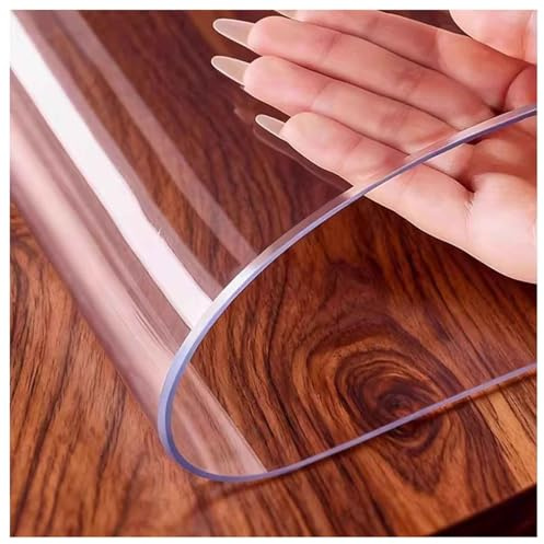Tischdecke Transparent 3mm PVC 75x190cm Abwaschbar Fettdicht Wasserdicht Tischschutz für Weihnachtsfeier Kaffeegeburtstag