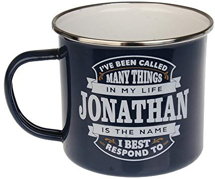 Enamel Personalised Name Mug (Jonathan)