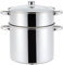 Haussmann Héritage® Couscoussier/Cuit Vapeur/Faitout 3 en 1- INOX－Tous Feux Dont Induction－ HM-0850 (12Litre/24cm)