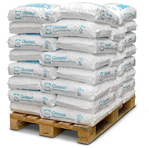 Claramat Siedesalz Tabletten 40 x 25kg (1000kg) Siedesalztabletten Regeneriersalz Enthärtersalz inklusiv 1 Paar ARNOMED Einweghandschuh