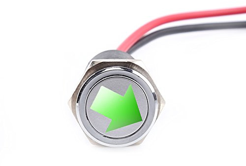 YWBL-WH 12V 14mm LED Dash Panel Warning Fog Turn Light Indicator Bike Car Boat Lamp Red Blue Green