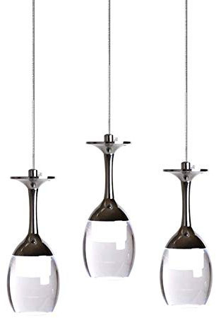 Chandeliers SCH 5W X 3 Wine Glass LED Pendant Light Hanging, Lamp Acrylic Creative Personality Wine Glass Bar Dining Room Lamp Decoration Lamp, White Light