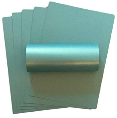 10 Blatt A4-Karton, Türkisgrün mit goldenem Perlglanz, dekorativ, 300 g/m², einseitig