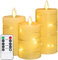 Tappovaly LED Candles with Embedded Fairy Lights 4 5 6 Set of 3 Flameless Candles with 10 Button Remote Control 24 Hour Timer Function Dancing Flame Battery Operated with Real Wax