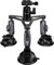 TELESIN Triple Suction Cup Car Mount Heavy Duty Tripod with 360 Ball Head for GoPro 13 Insta360 X5 DJI Action 5 Pro DSLR Mirrorless Camera, Dashboard Windshield Window Motion Vehicle Holder Attach