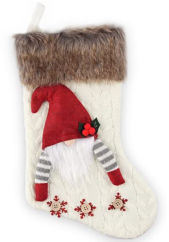 Weihnachtsstrumpf, Nikolausstiefel zum Befüllen, Nikolausstiefel Befüllen, Nikolausstrumpf Groß, 40cm Weihnachten Strumpf mit Weihnachtsmann, Weihnachtsstrumpf Deko für Wand, Kamin, Weihnachtsbaum
