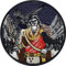 Wikinger Aufnäher gestickt | Göttervater Odin mit Hugin & Munin Mystischer Vikings Sticker nordische Mythologie Bügelbilder zum annähen/aufbügeln | Drachen Applikation | 80x80mm