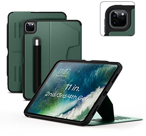 ZUGU iPad Pro 11 Hülle 2022/2021 / 2020/2018 4. / 3. / 2. / 1. Generation schlanke Schutzhülle 8 Winkel-Ständer magnetisch, Aufladen iPad Stiftes Auto Sleep/Wake Up [ iPadPro 11 Kieferngrün ]