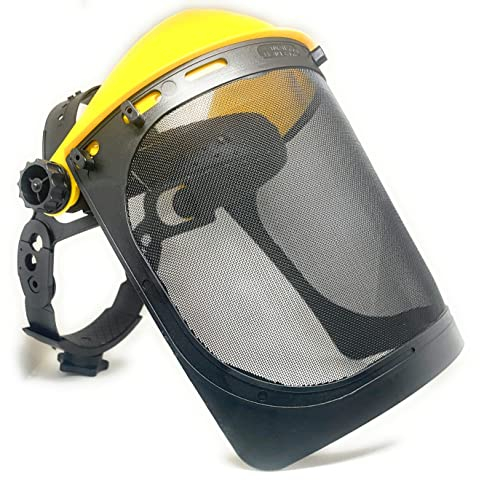 Careta Desbrozadora Motosierra Doble Regulacion Malla Reforzada Protector Facial Metálica con Refuerzo Inferior Anti Arrugamiento