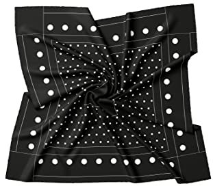 PB Pietro Baldini Halstuch Damen modernes Design Seidenähnlich Bandana in Twill - 60 x 60 cm - Schwarz weisse