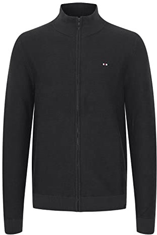 FQ1924 FQVillum Herren Strickjacke Cardigan Feinstrick mit hochabschließendem Kragen, Größe:2XL, Farbe:Charcoal Mix (200278)