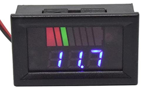 Battery Charge Level Indicator Universal Car Battery Capacity Meter Tester Checker Motorcycle Battery Check,Battery Fuel Gauge Indicator 12V-60V Blue