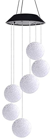 tooloflife Solarbetriebene Kristallkugel-Windspiel-Lichter im Freien romantisch für Garten-Patio-Party-Yard-Fenster-Haus
