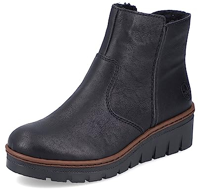 Rieker Damen Ankle Boots X9165, Frauen Stiefeletten,uebergangsschuhe,uebergangsstiefel,gefüttert,Winterstiefeletten,schwarz (00),39 EU / 6 UK