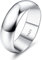 Krfy Ring Silber 925 Damen Männer 18 Karat Weißgold überzogen Plain Daumen Finger Stapelbare Aussage Kuppelringe Hochglanz Verlobung Ewigkeit Ehering Ring für Frauen