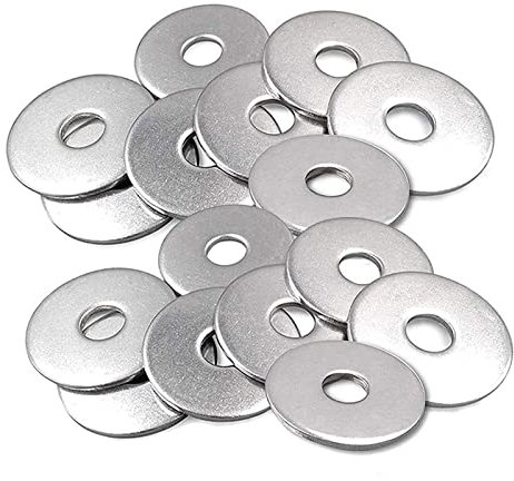 grandes rondelles M6 DIN 9021, 50 pièces Rondelle Inox pour Vis, 18mm Grand Diamètre Rondelle, Rondelles plates pour garde boue, Rondelle Inox, Penny Rondelles pour Vis et Boulous et écrous