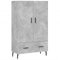 vidaXL Highboard, Sideboard mit viel Stauraum, Mehrzweckschrank mit Metallbeinen, Kommode Schrank für Wohnzimmer, Modern, Betongrau Holzwerkstoff