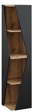 Vicco Badschrank Benno, Badezimmerhochschrank, Anthrazit/Eiche, 31.6 x 70.5 cm mit 3 Ablagen