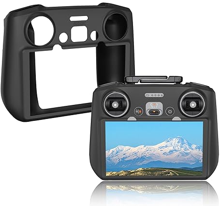 BRDRC Air 3S Silikon-Schutzhülle für DJI RC 2, Schutzhülle kompatibel mit DJI Neo Mini 4 Pro Air 3 Flip Fly More Combo Controller-Zubehör (schwarz)