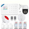 Sistema de alarmas WiFi Alarma Inteligente gsm WiFi Tuya De Alarma De Casa Inteligente Kit 433Mhz De Alarma Inalámbrico De Seguridad Cámara IP Sensor De Movimiento Antimascotas (Color : W181 gsm Tuya