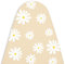 Encasa XO Ersatzbügeltischbezug mit 3 mm Filzpolsterung, Kordelverstärkung (passend für Standard Large Bügeltische von 125x39 cm) Wärmereflektierend, Bedruckt - Daisy Beige