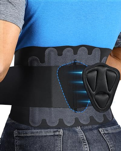 Fitomo Rückenstützgürtel mit 3D-Kissen und 6 Schienen, 0,5 mm ultrafeiner Stoff, nahtlos in einem Stück, elastisches Lendenwirbelband für Damen und Herren für Arbeit, Ischias, Körperhaltung, XL