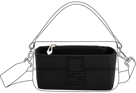 Lckaey Filz-Geldbörsen-Organizer für FENDI Baguette-Taschen für Fendi-Handtaschen, Baguette-Organizer, Y090black-L