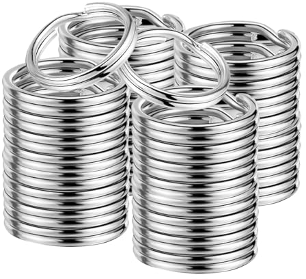 Huanmin 100 Stück Schlüsselanhänger Ringe, Schlüsselringe 25mm Schlusselringe Set, Schlüsselanhänger Ringe, Schlüsselringe Edelstahl, Schlüssel Ringe für DIY Basteln, Auto, Haus Schlüssel Anhänger