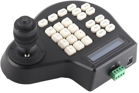 YWBL-WH Mini-Analog-PTZ-Kamera-Tastatur, Analog-PTZ-Kamera-Tastatur, 4D-PTZ-Kamera-Controller mit LCD-Display, Dome-Kameras (EU-Stecker)