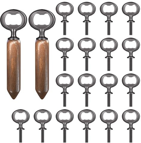 Yugada Metal Bottle Opener Kit, 20 Pcs Blank Stainless Steel Inserts, DIY Beer Opener Hardware DIY Craft Handmade Wood Turning Kits, Flat Black Inserts