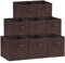 Lifewit 8 Stück Aufbewahrungsbox aus Stoff, Faltbar Aufbewahrungswürfel Aufbewahrung aus Vliesstoff mit Griff für Würfelregal Regal Einsatz, 26,5 X 26,5 X 28 cm,Braun
