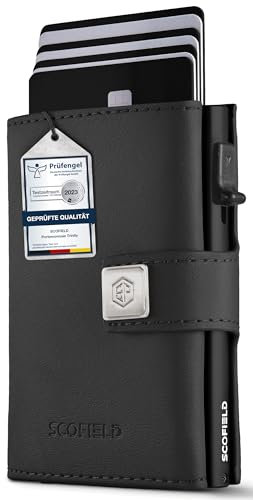 SF SCOFIELD Trinity Premium Slim Wallet mit Münzfach I Wallets for Men I Kartenetui mit Münzfach 10 – 12 Karten I Kreditkartenetui I RFID Schutz I Karten Portemonnaie I Smart Wallet I Geldbörse